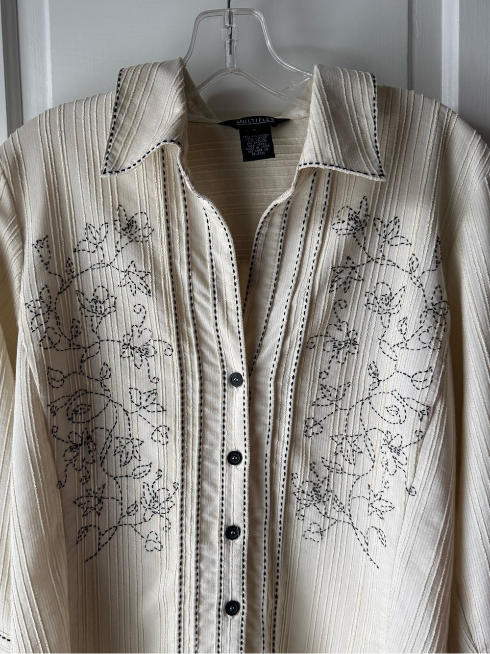 Multiples Button-Up Front Shirt - Picture 8 of 9